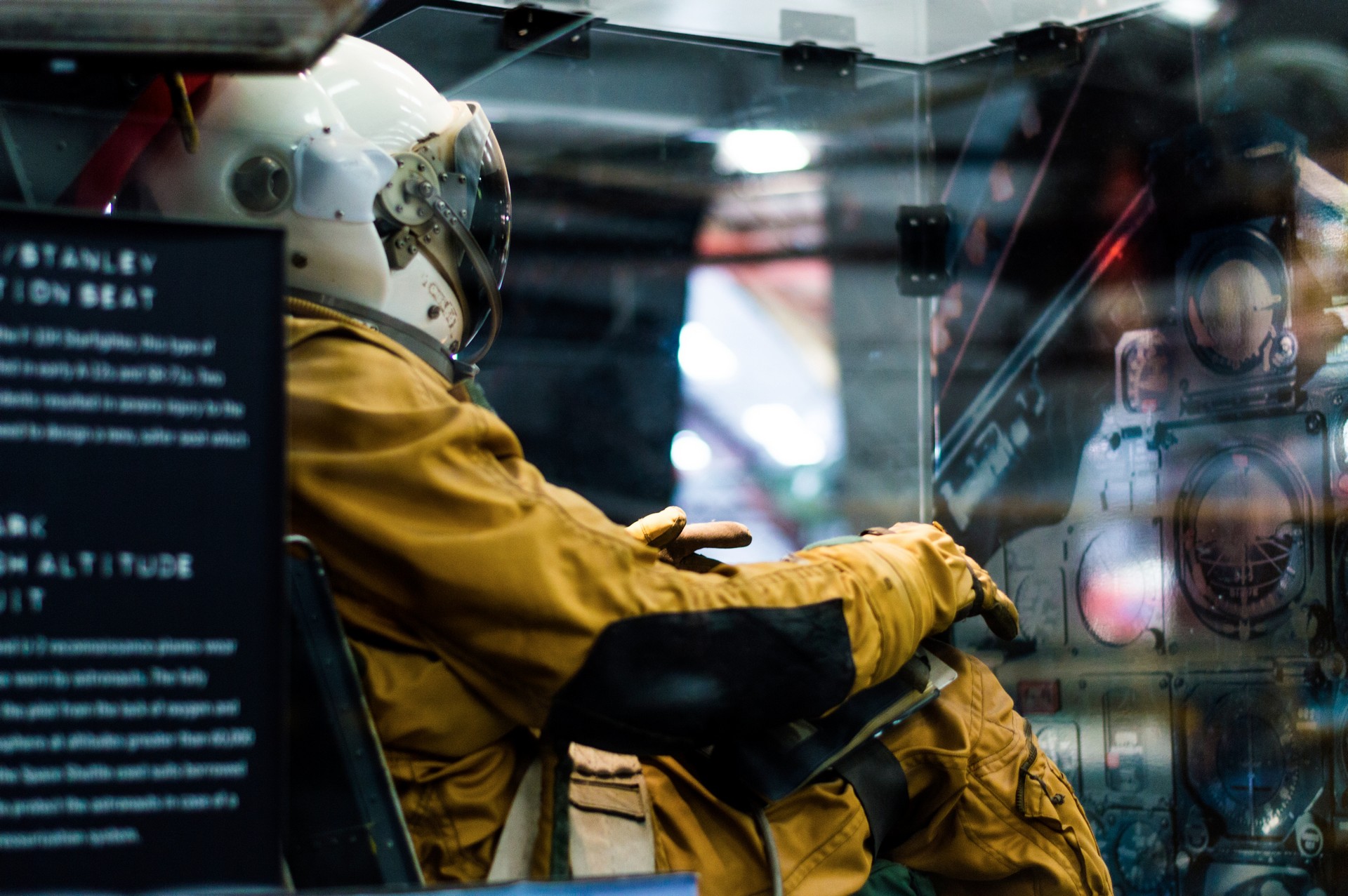 astronaut sitting in spaceship