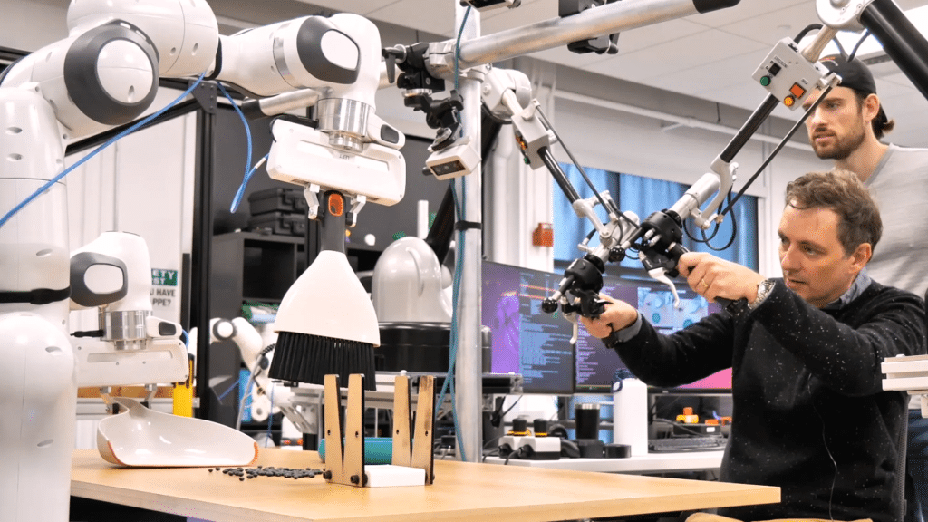 a scientist working on a machine
